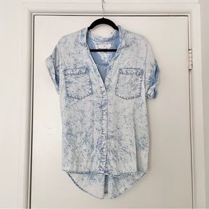 Thread & Supply Blue Denim Pattern Button-Up Shirt